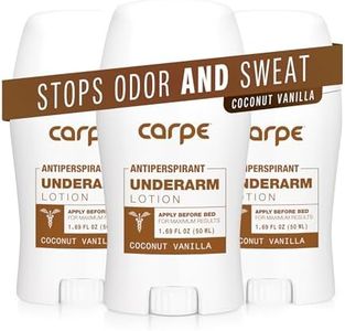 Carpe Underarm Antiperspirant and Deodorant, Clinical strength with Coconut Vanilla scent, Combat excessive sweating, Stay fresh and dry, Great for hyperhidrosis (Pack of 3)