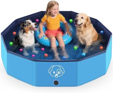Lozzzyo Piscine pour Chiens Grands et Petits en PVC Antidérapant, Piscine pour Chiens Pliable et Portable - Idéal Baignoire pour Chien(120 * 30 cm)