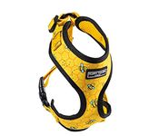 Fluffy Tailers Bee Pattern Yellow Dog Harness No Pull Adjustable Puppy Cat Honeycomb Design Vest Harness Small Dog Breathable Soft Padded Pet Chest Strap (Small)