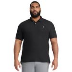 Izod Men's Advantage Performance Short Sleeve Polo Shirt, Black, 3X-Large Big