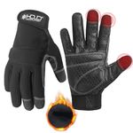 HANDLANDY Thermal Winter Work Gloves, Padded Safety Working Gloves, Cold Weather Touchscreen Mechanic Freezer Warehouse Construction Gloves (Black, XL)