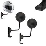 Tamstone Motorcycle Helmet Rack - 2 Pack - Helmet Display Wall Mount - Motorbike Bike Gear and Accessories - 180 Degree Rotation - Includes Boot Protector