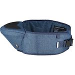 Hippychick Baby Hipseat Carrier for Ages 6-36 Months with Adjustable Strap - Lightweight Back-Saving Support Waist Stool Toddler Carrier - Denim Blue