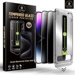 2-Pack | 9H Privacy Tempered Glass for iPhone 14 Pro Max Screen Protector (6.7-inch) | 25° Anti-Spy | Edge-to-Edge Protection | One-Touch Install with Auto Dust-Elimination Kits & Precision Tool