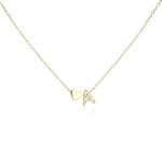 Mikovivi Women's Gold Heart-Shaped Letter Necklace, Gold-Plated Heart-Shaped Letter Necklace Gold Heart Initial Necklace Birthday Gift Valentine's Day Present for Women Girls (A)