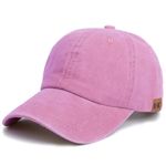 Baseball Cap - Plain Cap Hat Lightweight Adjustable Washed Polo Style Hat Classic Sports Casual Cap Summer Sun Hat for Unisex (Pink2)