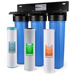 iSpring WGB32BM 3-Stage Whole House Water Filtration System with 20" Sediment, Carbon Block, and Iron & Manganese Reducing Filter