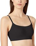 Calvin Klein Women's Invisibles Comfort Seamless Wireless Skinny Strap Retro Bralette Bra, Black, X-Large
