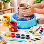 Mini Explorer Pottery Wheel Kit for Kids β DIY Battery Operated Pottery Making and Painting Set with Clay, Sculpting Tools, Arts and Crafts Toy for Boys Girls Age 5+, Creative Activity Gift