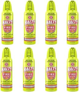 HALT! 10oz Fire Safety Spray – Non-Toxic, PFAS-Free Handheld Fire Suppressor – Easy to Use, Store & Find – Compact & Portable for Home, Kitchen, Car, BBQ, Camping & Tailgate – Made in USA (8pk)