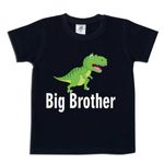 MTEE Boys T-Shirts Big Brother Dinosaur Print/Kids Tshirt for Boys/Regular Fit Cotton Round Neck Half Sleeve (Boys Tshirts Black 1-2 yrs)