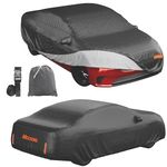 Mockins 190’’x75’’x60’’ Heavy Duty Sedan Car Cover | 250G PVC & Cotton Lined Indoor & Outdoor Car Cover Waterproof All Weather | Extra Thick Universal Car Cover Sedan Size with Buckle Straps