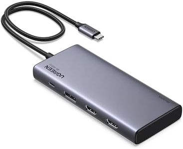 UGREEN Docking Station Triple Display, Revodok Pro 308 USB C Laptop Dock, 8 in 1 Hub with 4K@60Hz Dual HDMI, DisplayPort, 10Gbps 2 Type C& A Data Ports, 100W PD for PC, ThinkPad, Surface Pro, and more