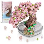 EasyAgo Mini Bricks Cherry Blossom Tree Building Set - Sakura Bonsai DIY Toy, Birthday Gift for Kids 6+ Years Old