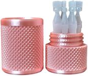 Eye Drop Vials Holder & Storage Case - Securely Store Seven (7) Single-Use Vials - Screw-On Lid, Knurled Pattern - Keep Vials Safe & Organized to keep track of your daily usage (SIlk Pink)