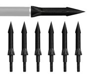 Huntingdoor 12Pcs Metal Archery Arrow head Traditional Arrow Tips Hunting Points Black Arrowheads Crossbow Compound Bow Shooting Archery Broadheads (Type6)