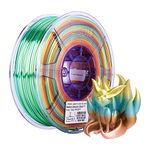 eSUN Silk Rainbow Metal PLA Filament 1.75mm, Silky Multicolored 3D Printer Filament PLA, 1KG Gradient Changing Multicolor 3D Printing Filament for 3D Printer, Silk Rainbow Multicolor