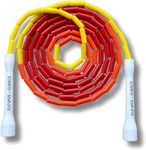 Elevate Rope Professional Beaded Jump Rope - 3m Adjustable, Quality Beads & Poly Cord - For Freestyle, Cardio & Tricks - All Levels & Indoor/Outdoor Use (Red/Yellow/Orange/White)