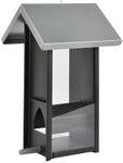 Supa Cambridge Wild Bird Seed Feeder, House Shaped Contemporary Feeder, Ideal For Small & Medium Sized Garden Birds, Black