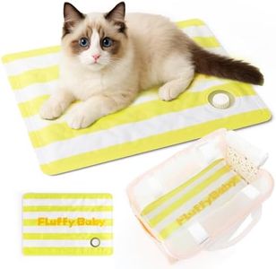 JourCraf Cooling Mat for Dogs – Water Injection Pet Cool Pad for Carrier, Sofa, Floor & Outdoor Use, Self-Cooling Bed Mat for Summer Relief, Fits Pet Bags & Crates (Yellow, 15" x 11.7")