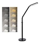 ZealWe Floor Lamp, LED Floor Lamps for Living Room, Floor Standing Reading Lamp with Touch Control, 5 Colour Temperature Brightness, Adjustable Height, Foldable Tall Lamps for Bedroom Office