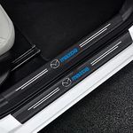 RIDGOEL 4Pcs Car Door Sill Protector for Mazda 2 3 5 6 CX-3 CX-30 CX-5 CX-50 CX-60 CX-7 CX-8 CX-9 Carbon Fiber Leather Car Kick Plates Automobile Accessories Threshold Protection Sticker B