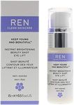 REN Keep Young and Beautiful Instant Brightening Beauty Shot Eye Lift for Women, 0.5 oz Serum, 15 ml