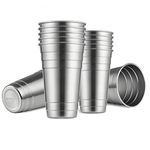 MEWAY Premium Stainless Steel Cups 24 oz Pint Cup Tumbler (8 Pack) - Premium Metal Cups - Stackable Durable Cup，Chilling Beer Glasses, for Travel, Outdoor, Camping, Everyday