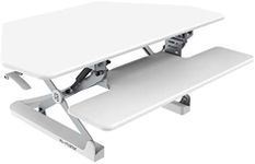 Yo-Yo DESK CUBE [White, 105cm Wide] Cubicles Corner Height Adjustable Standing Desk. Superior sit-Stand Solution Suitable for All workstations and Standing Desk workplaces