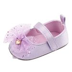 XIATANG Infant Girls Single Shoes Mesh Bowknot First Walkers Shoes Toddler Sandals Princess Shoes Baby Shoes Winter Shoes (Purple, 12-18 Months)