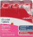 LEADER Glucose Tablets Raspberry 6 Tubes, 10 Tablets PER Tube Pack of 1