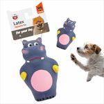 BarkButler x FOFOS Latex Hippo Squeaky Dog Toy - Grey, 100% Natural Latex, Squeaker, Soft & Easy-to-Clean Dog Toys for All X-Small-Small Breeds (0-10kgs)