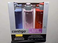 Auto Seal 3-Pack Water Bottles (Blue, Rose, Orange)