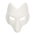 IMIKEYA Fox Mask: Blank Fox Mask Fox Face Mask DIY White Blank Hand Painted Face Mask PU Mask Party Fox Mask Fox Masquerade Mask for Cosplay Party Halloween Decorations Craft Gift