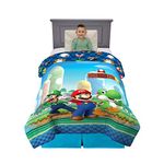 Franco Kids Bedding Soft Microfiber Reversible Comforter, Twin/Full, Super Mario