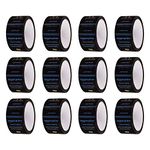 AIPL Amazon.in branded Prime Packaging Tape with Strong Adhesive No Residue Easy to Use & Pack Items Multipurpose Usage (Black, 12 Pc)