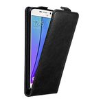 cadorabo Case works with Samsung Galaxy NOTE 5 in NIGHT BLACK - Flip Style Case with Magnetic Closure - Wallet Etui Cover Pouch PU Leather Flip