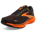 Brooks Men's Ghost 15 Neutral Running Shoe, Black Yellow Red, 7