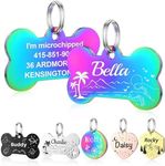 GISUREY Dog Tags Personalized for Pets - Double-Sided Custom Laser Engraved Stainless Steel Dog Name Tags, Stylish Dog ID Tags with Avaliable for Multiple Designs Shapes Colors (S, Bone)