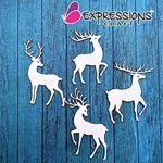 Expressions Craft Chipboard Cutouts & Embellishments for Mixed Media/Scrapbooking/Cardmaking & Other DIY Crafts - Rein Deer Set