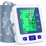 Blood Pressure Monitor for Home Use, Automatic Blood Pressure Machine with 3-Color Backlit Hypertension Display, 2x99 Memory with Upper Arm Large Cuff 22-42cm