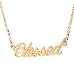 Aolo Blessed Personalized Name Necklace 14k Gold Plating Stainless Steel Gift