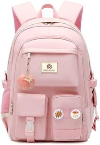 Hidds Laptop Backpacks 15.6 Inch School Bag College Backpack Travel Daypack Large Bookbags for Teens Girls Women Student, Pink, Large, Daypack Backpacks