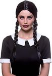 Adult Ladies Black Pigtails Wig Fancy Dress Accessory