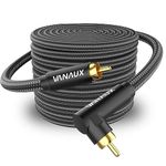 VANAUX 90 Degree RCA Cable Subwoofer Cable Male to Male Digital Coaxial Audio Cable for Home Theater, Sound Bar, TV, PS4, Xbox,and More,Black (26ft/8m)