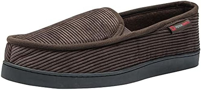 Alpine Swiss Steve Mens Wide Moccasin Slippers Memory Foam Slip On Indoor House Shoes Brown 15 W US