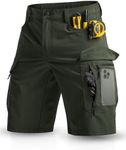 Moosehill Men's Hiking Cargo Shorts with 7 Pockets Quick Dry for Casual Work Tactical Fishing Camping Summer Stretch Waterproof（Green Shorts,42）