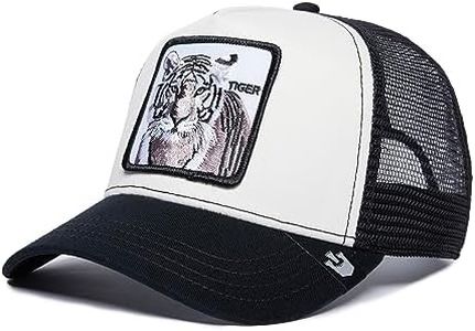 Goorin Bros. Trucker Hat Men - Mesh Baseball SnapBack Cap - The Farm, Black/White (the White Tiger), One size