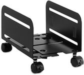 Mount-It! Computer Tower Stand, Adjustable Mobile CPU Stand with Wheels, Heavy-Duty Steel Rolling Cart, Fits Most PC Towers, 4.87 to 8.5 Inch Width, Under Desk, Black