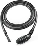 MARQUE Straight Combination Bike Lock Cable - 3/8 inch (5FT, 10FT, 15FT, 25FT) Resettable Combination Lock, Anti-Theft Security Cable for Bicycles, Kayaks, Paddle Boards, Gates&Outdoor Gear (15 FT)